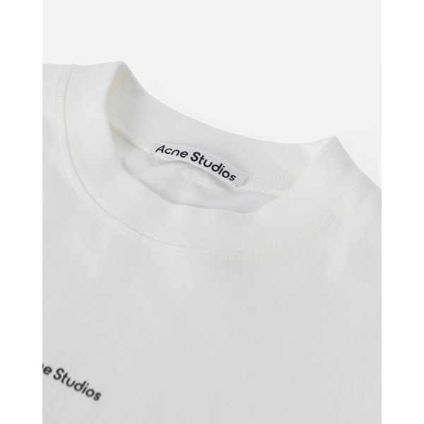 Maglietta Acne Studios Logo Bianco Ottico