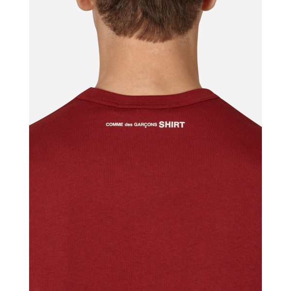 Maglietta Comme Des Garçons Rear Logo Longsleeve Rosso