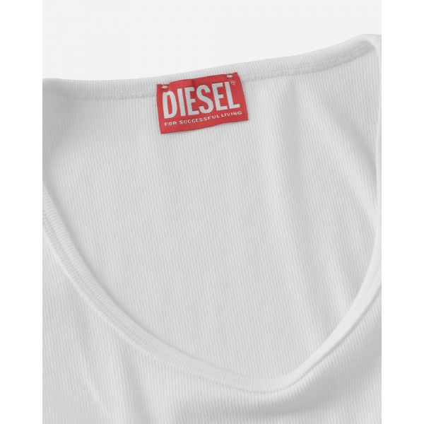 Diesel Logo Patch Canotta Bianco