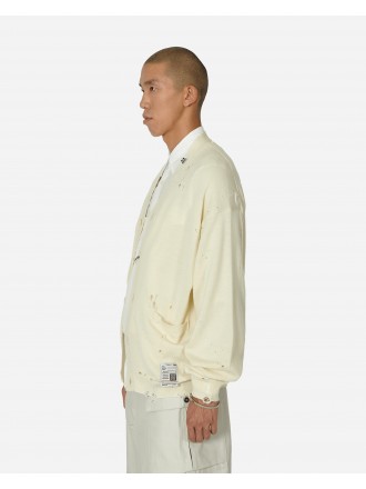 Maison MIHARA YASUHIRO Cardigan in maglia stampata Bianco