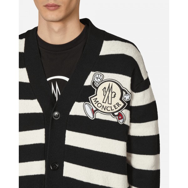 Moncler Cardigan a righe nero