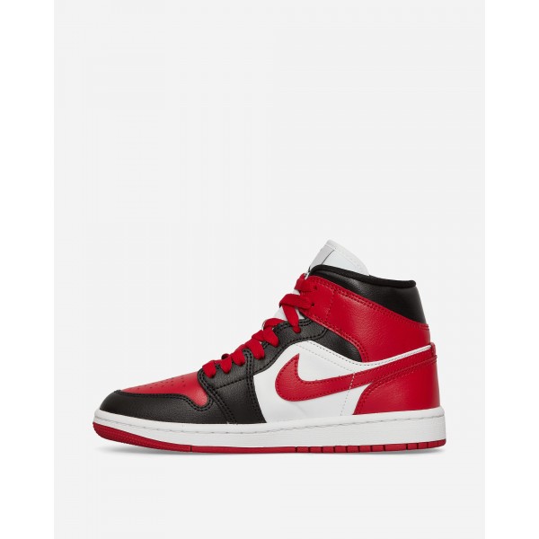 Nike Jordan WMNS Air Jordan 1 Mid Sneakers Nero / Gym Red / Bianco