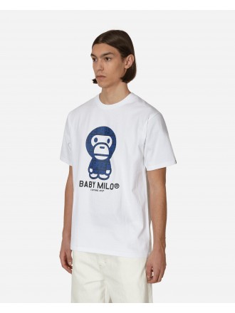 Maglietta A Bathing Ape Bape Logo Monogram Baby Milo Bianco