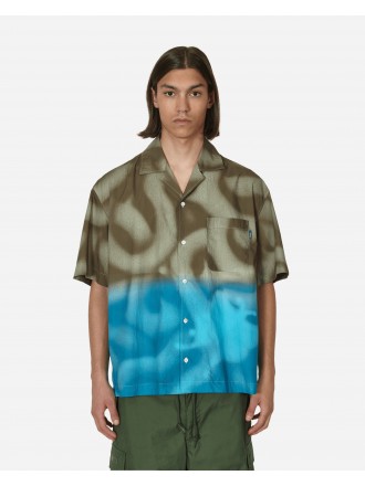Awake NY Mundo Dip Dyed Camp Shirt Marrone / Blu