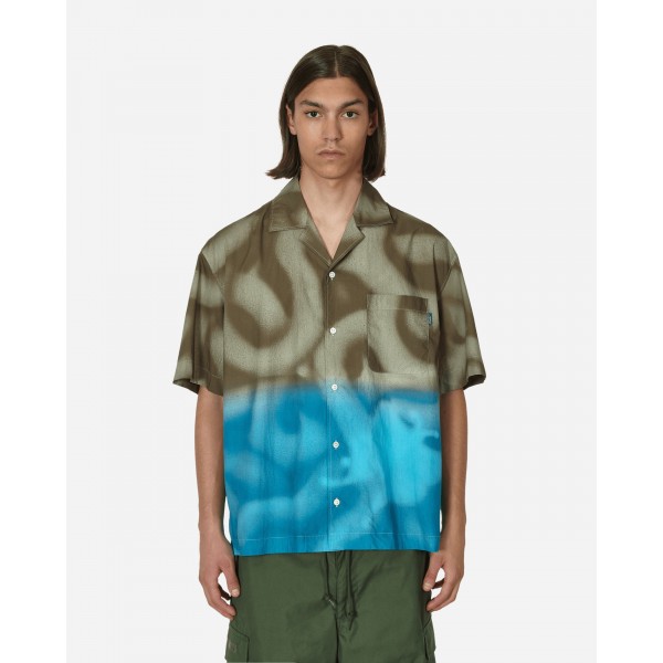 Awake NY Mundo Dip Dyed Camp Shirt Marrone / Blu