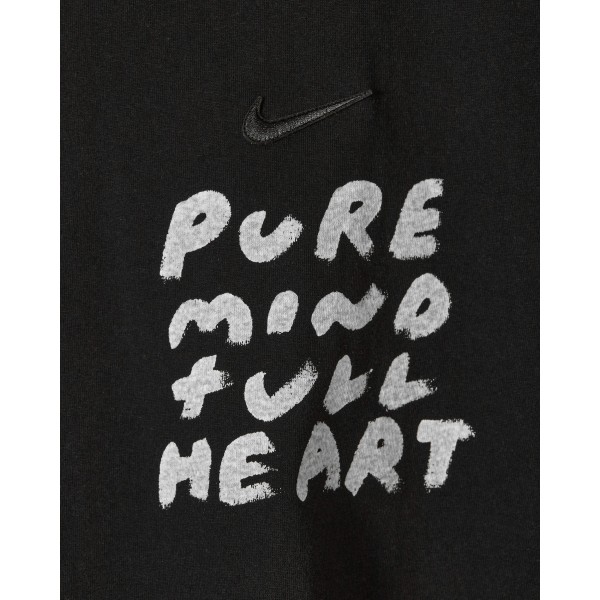 Comme Des Garçons Nero Maglietta Nike Message Print Nero