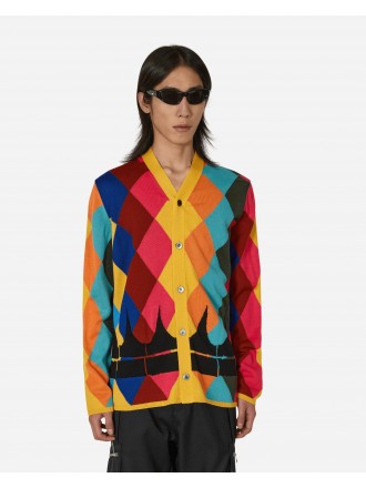 Comme Des Garçons Homme Plus Argyle Intarsia Knit Cardigan Multicolore