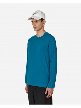 Comme Des Garçons Shirt Rear Logo Maglietta a maniche lunghe blu