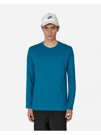 Comme Des Garçons Shirt Rear Logo Maglietta a maniche lunghe blu