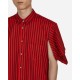Comme Des Garçons Shirt Camicia a righe manica corta Rosso