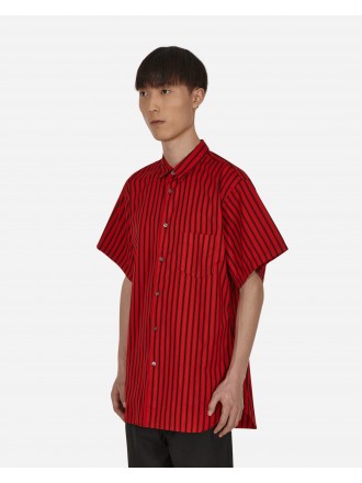 Comme Des Garçons Shirt Camicia a righe manica corta Rosso