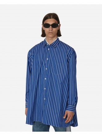Comme Des Garçons Camicia Oversized Stripe Longsleeve Bianco / Blu