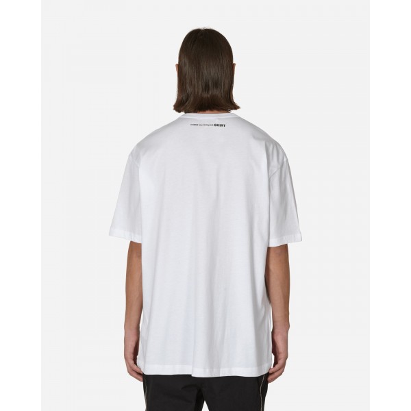 Maglietta Comme Des Garçons Logo Oversize Bianco