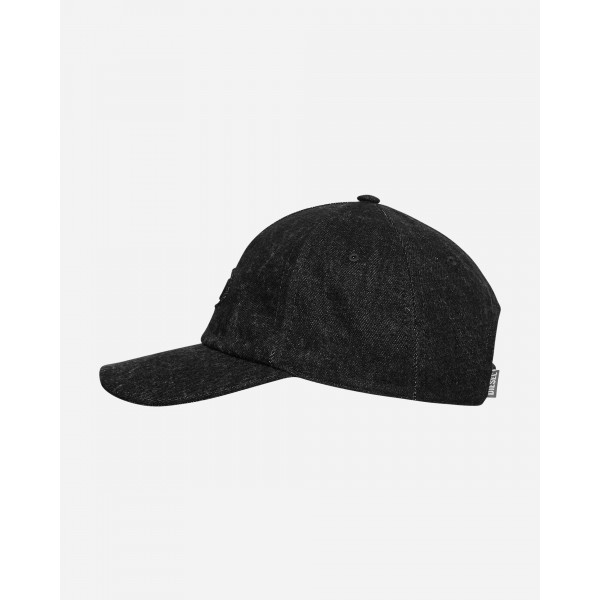 Cappello da baseball Diesel in denim lavato nero