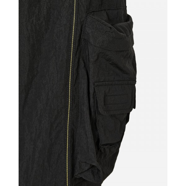 Diesel Pantaloni cargo in nylon stropicciato nero