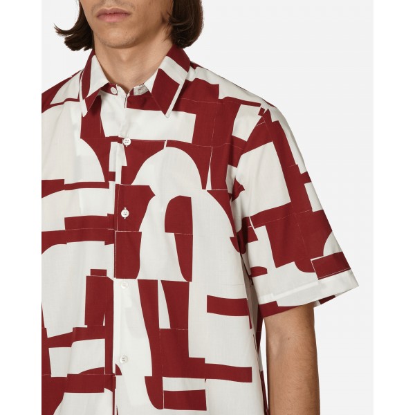 Dries Van Noten Camicia in cotone stampato rosso