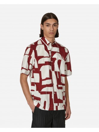 Dries Van Noten Camicia in cotone stampato rosso