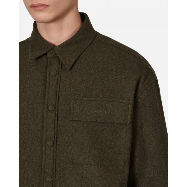 Givenchy Camicia militare di flanella verde