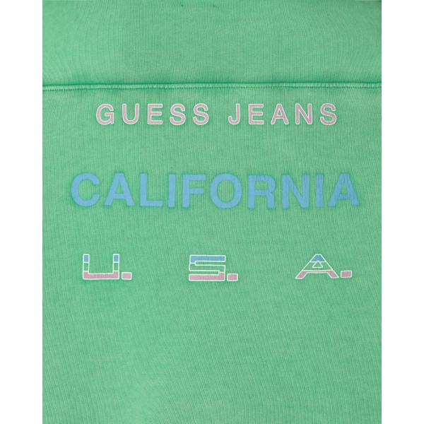 Felpa girocollo Guess USA Vintage Logo Verde