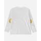 Maglia KAPITAL / Maglietta a maniche lunghe da cuoco in garza (Rainbowy Patch) Bianco