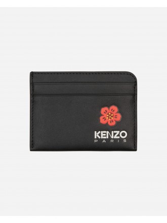 Porta carte di credito KENZO Paris in pelle 'Boke Flower' nero