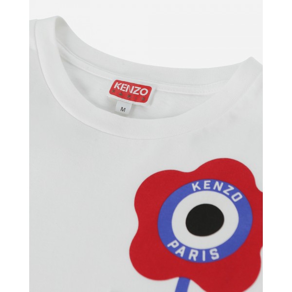 Maglietta KENZO Paris Target Classic Crest Bianco sporco