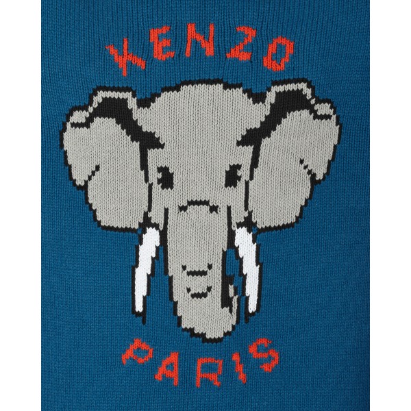 KENZO Paris Elephant Maglione di lana blu