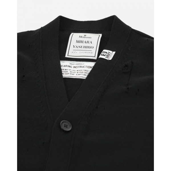 Maison MIHARA YASUHIRO Cardigan in maglia stampata nero