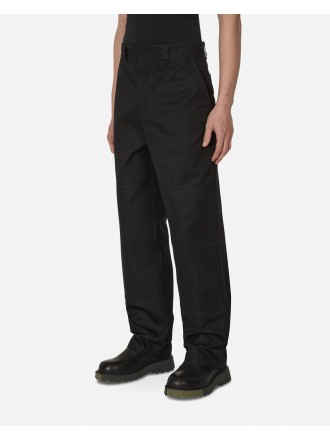 Off-White Pantaloni da carpentiere con tasca diagonale nero