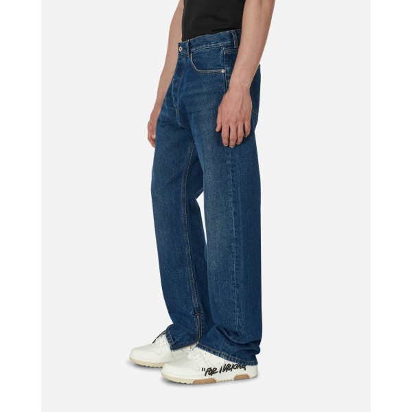Off-White Arrow Tab Zip Skate Jeans Medio Blu