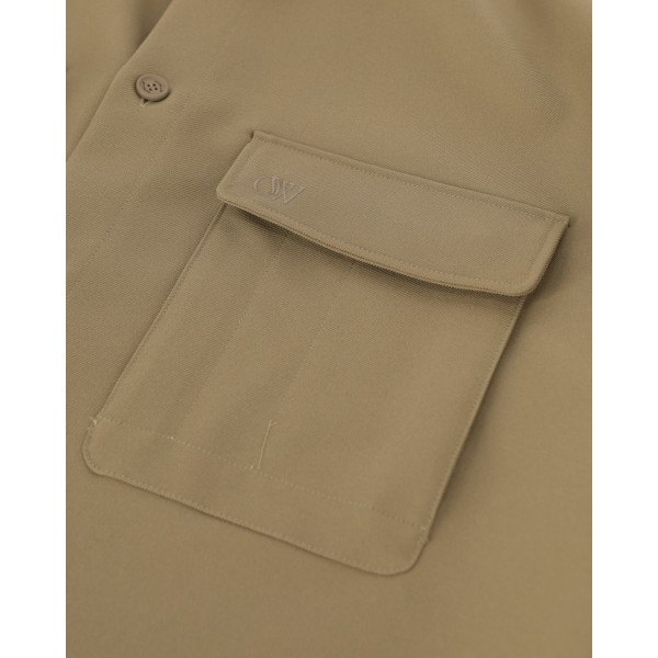 Camicia militare ricamata Off-White Drill Beige