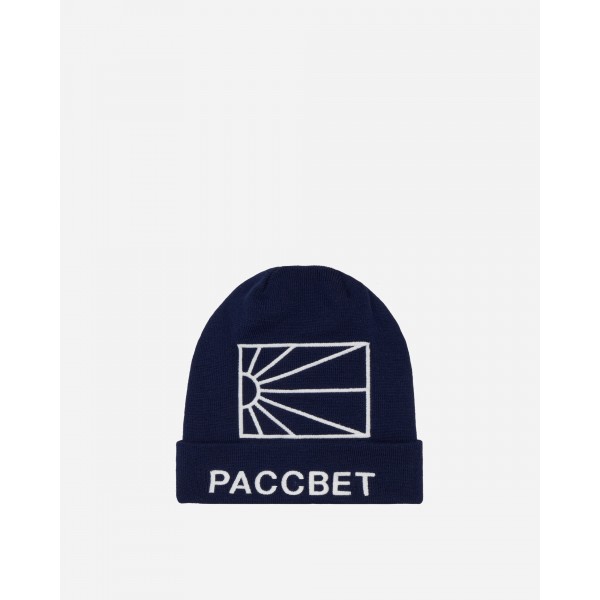 Paccbet Berretto Logo Grande Maglia Blu