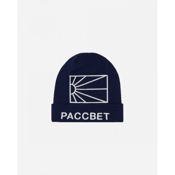 Paccbet Berretto Logo Grande Maglia Blu