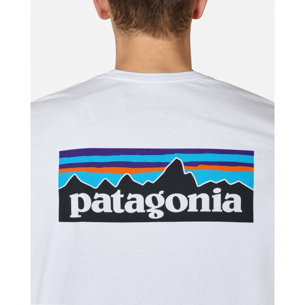 Maglietta Patagonia P-6 Logo Responsibili Bianco