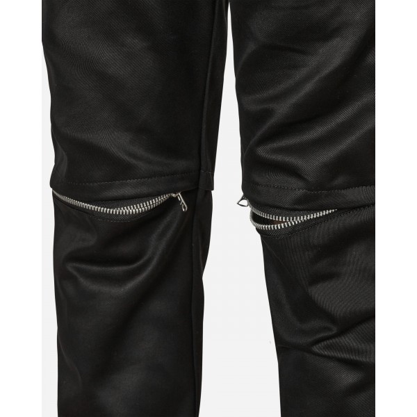 Sacai Pantaloni Chino in cotone con zip al ginocchio nero