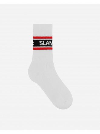 Slam Jam 3-Pack Logo Jacquard Calzini Bianco