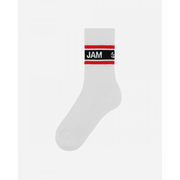 Slam Jam 3-Pack Logo Jacquard Calzini Bianco