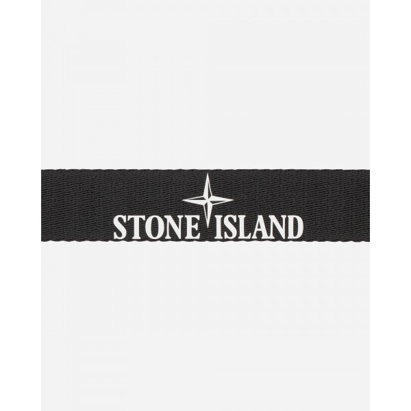 Cintura con fibbia logo Stone Island Nero