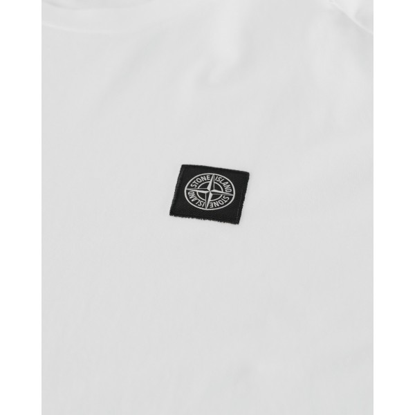 Maglietta Stone Island Logo tinta in capo Bianco