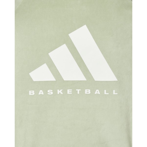 Felpa adidas Basketball Velour con cappuccio verde