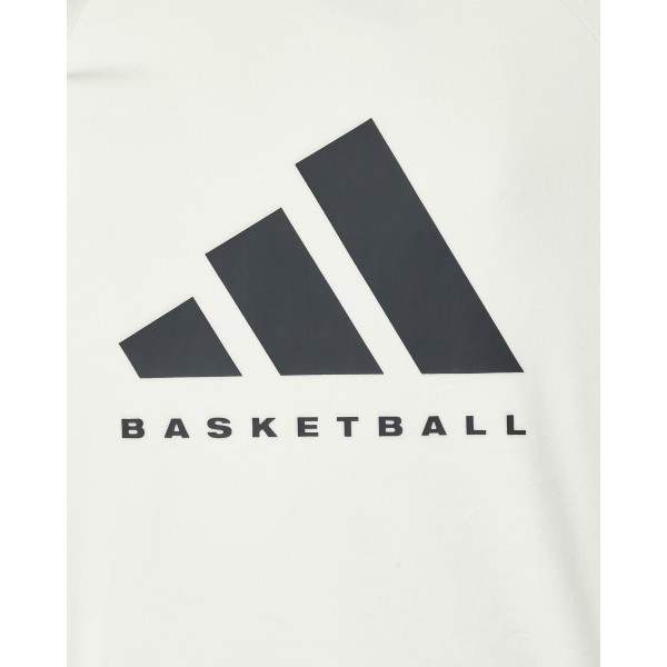 Felpa adidas Basketball Velour con cappuccio Bianco